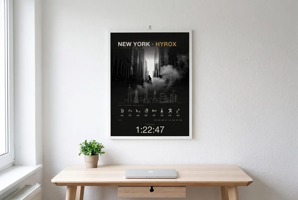 The Cityline New York women's edition in a white frame in a home office