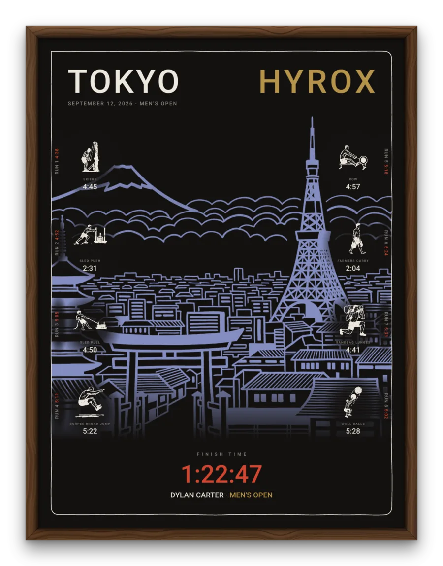 The Noir Tokyo, framed in wood